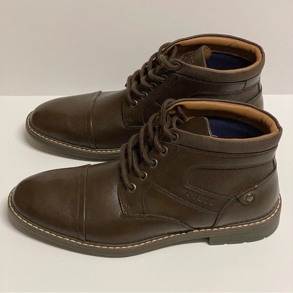 NEW Guess Men’s Dane Chukka Boot Brown Lace Up Cap Toe 7.5 - Picture 2 of 5